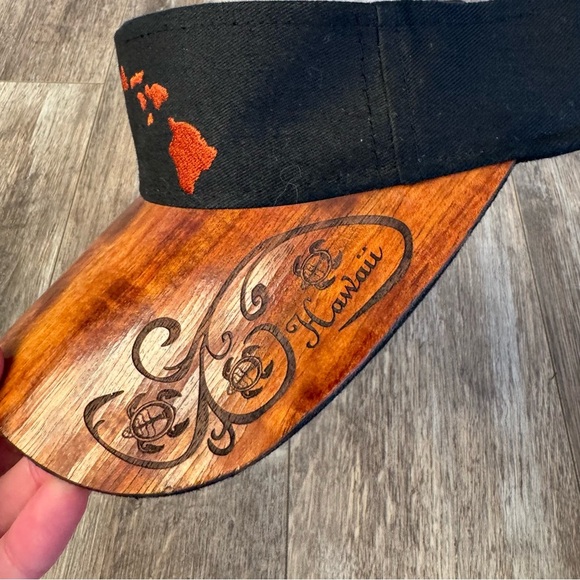 NWOT! Kona Cap Hawaii Visor with Wood Bill Hat - Picture 6 of 7